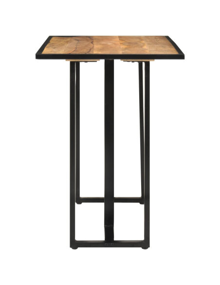 Table à manger Style Industriel en bois de manguier massif 110 x 55 x 75.5 cm {attributes} Table à manger Style Industriel en bois de manguier massif 110 x 55 x 75.5 cm {attributes}