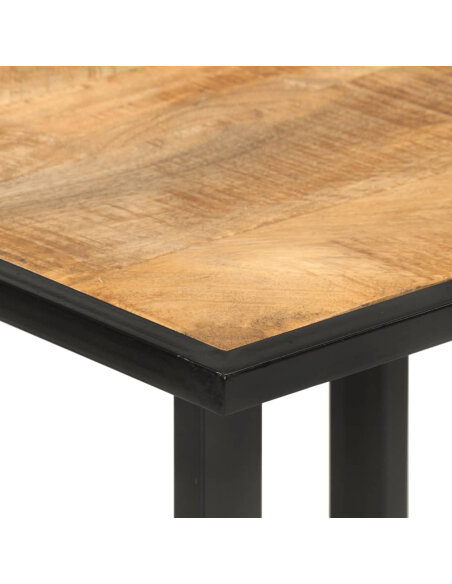 Table à manger Style Industriel en bois de manguier massif 110 x 55 x 75.5 cm {attributes} Table à manger Style Industriel en bois de manguier massif 110 x 55 x 75.5 cm {attributes}