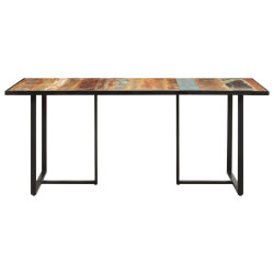 Table salle à manger Style Industriel en bois de récupération massif 180 x 90 x 76 cm {attributes} 2
