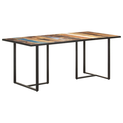 Table salle à manger Style Industriel en bois de récupération massif 180 x 90 x 76 cm {attributes}