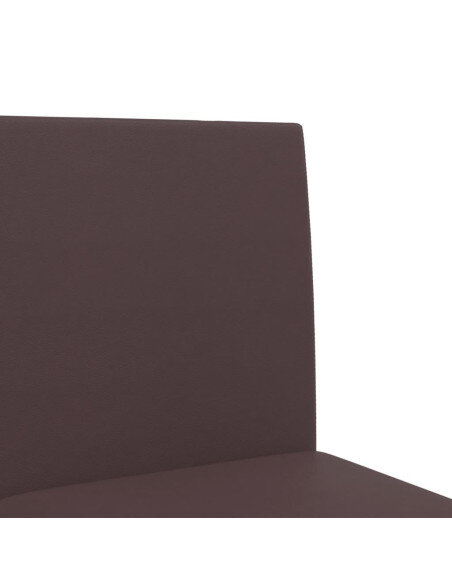 Chaise de bar campagne / chic en lot de 2 en bois massif d'hévéa et similicuir Brun  {attributes}