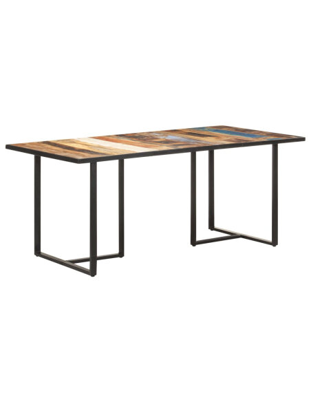 Table salle à manger Style Industriel en bois de récupération massif 180 x 90 x 76 cm {attributes} Table salle à manger Style Industriel en bois de récupération massif 180 x 90 x 76 cm {attributes}