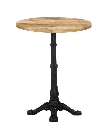 Table de bistro Vintage / Rétro en bois de manguier brut  Ø60x76 cm {attributes} Table de bistro Vintage / Rétro en bois de manguier brut  Ø60x76 cm {attributes}