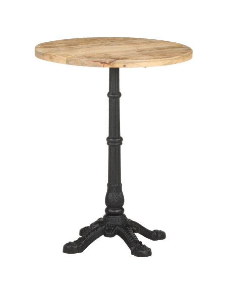 Table de bistro Vintage / Rétro en bois de manguier brut  Ø60x76 cm {attributes} Table de bistro Vintage / Rétro en bois de manguier brut  Ø60x76 cm {attributes}