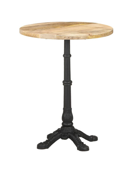 Table de bistro Vintage / Rétro en bois de manguier brut  Ø60x76 cm {attributes} Table de bistro Vintage / Rétro en bois de manguier brut  Ø60x76 cm {attributes}