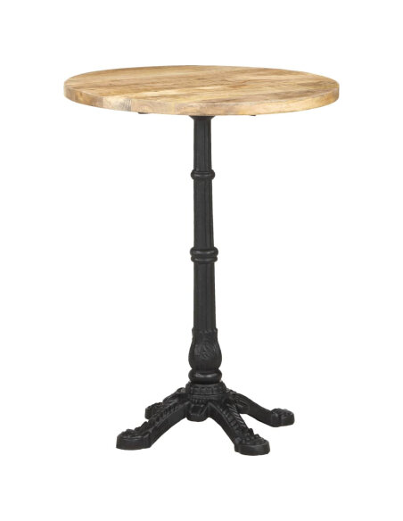 Table de bistro Vintage / Rétro en bois de manguier brut  Ø60x76 cm {attributes} Table de bistro Vintage / Rétro en bois de manguier brut  Ø60x76 cm {attributes}
