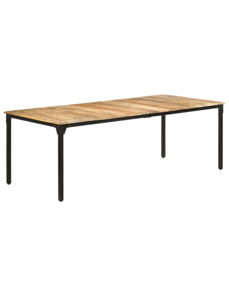 Table salle à manger Style Industriel en bois de manguier brut 220 x 100 x 76 cm {attributes} Table salle à manger Style Industriel en bois de manguier brut 220 x 100 x 76 cm {attributes}
