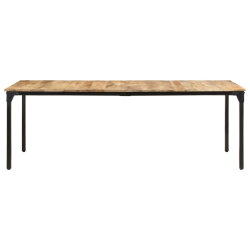 Table salle à manger Style Industriel en bois de manguier brut 220 x 100 x 76 cm {attributes} 2