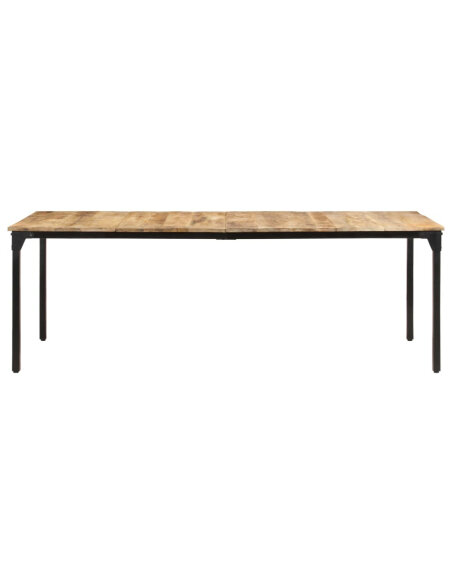 Table salle à manger Style Industriel en bois de manguier brut 220 x 100 x 76 cm {attributes} Table salle à manger Style Industriel en bois de manguier brut 220 x 100 x 76 cm {attributes}