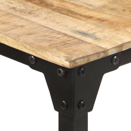 Table salle à manger Style Industriel en bois de manguier brut 220 x 100 x 76 cm {attributes}
