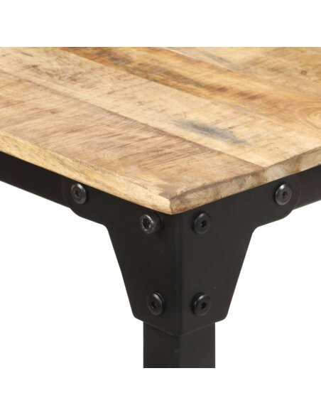 Table salle à manger Style Industriel en bois de manguier brut 220 x 100 x 76 cm {attributes} Table salle à manger Style Industriel en bois de manguier brut 220 x 100 x 76 cm {attributes}