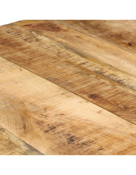 Table salle à manger Style Industriel en bois de manguier brut 220 x 100 x 76 cm {attributes} Table salle à manger Style Industriel en bois de manguier brut 220 x 100 x 76 cm {attributes}