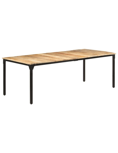 Table salle à manger Style Industriel en bois de manguier brut 220 x 100 x 76 cm {attributes} Table salle à manger Style Industriel en bois de manguier brut 220 x 100 x 76 cm {attributes}