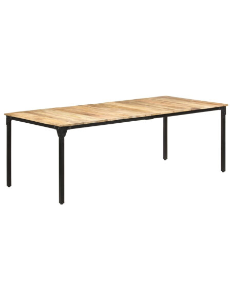 Table salle à manger Style Industriel en bois de manguier brut 220 x 100 x 76 cm {attributes} Table salle à manger Style Industriel en bois de manguier brut 220 x 100 x 76 cm {attributes}