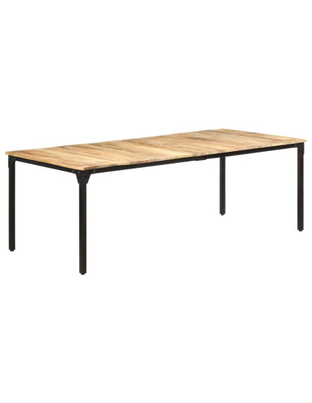 Table salle à manger Style Industriel en bois de manguier brut 220 x 100 x 76 cm {attributes} Table salle à manger Style Industriel en bois de manguier brut 220 x 100 x 76 cm {attributes}