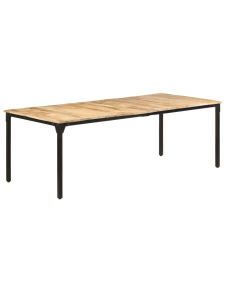 Table salle à manger Style Industriel en bois de manguier brut 220 x 100 x 76 cm {attributes} Table salle à manger Style Industriel en bois de manguier brut 220 x 100 x 76 cm {attributes}
