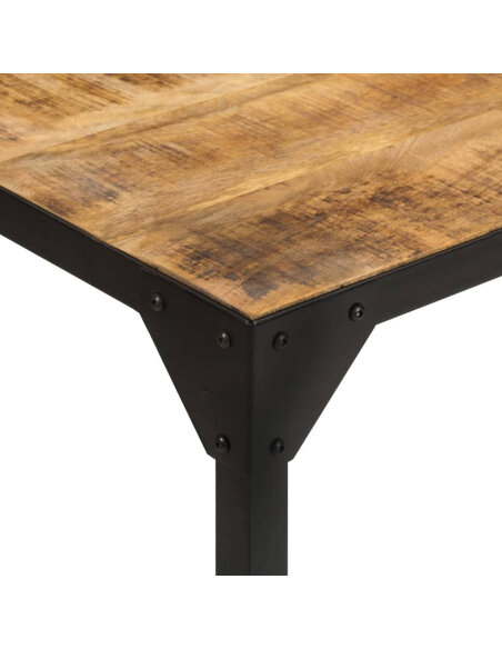 Table à manger Style Industriel en bois de manguier massif 110 x 110 x 76 cm {attributes}