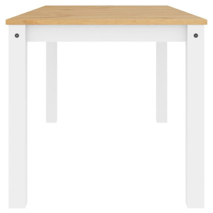 Table à manger style Campagne en bois de pin massif Blanc 160x80x75 cm {attributes}