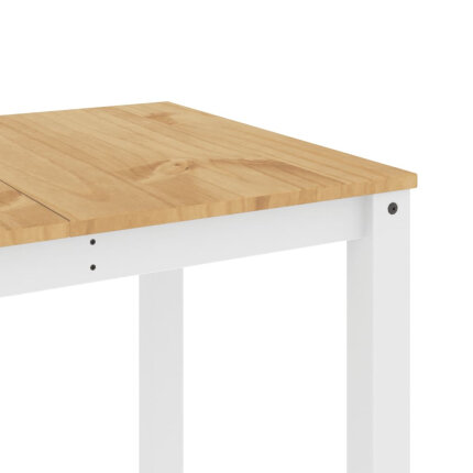 Table à manger style Campagne en bois de pin massif Blanc 160x80x75 cm {attributes}