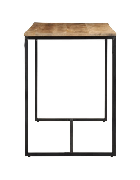 Table à manger Style Industriel en bois de manguier massif brut 110x55x75 cm {attributes}
