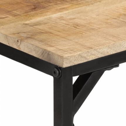 Table à manger Style Industriel en bois de manguier massif brut 110x55x75 cm {attributes}