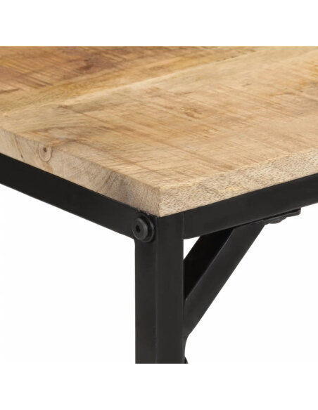 Table à manger Style Industriel en bois de manguier massif brut 110x55x75 cm {attributes}