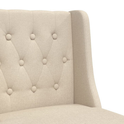 Chaise de bar campagne / chic en lot de 2 en bois massif d'hévéa et tissu Crème  {attributes}