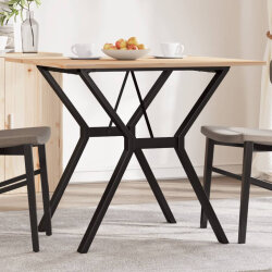 Table à manger Style Industriel cadre en Y en bois de pin massif & fonte 80 x 80 x 75 cm {attributes} 2