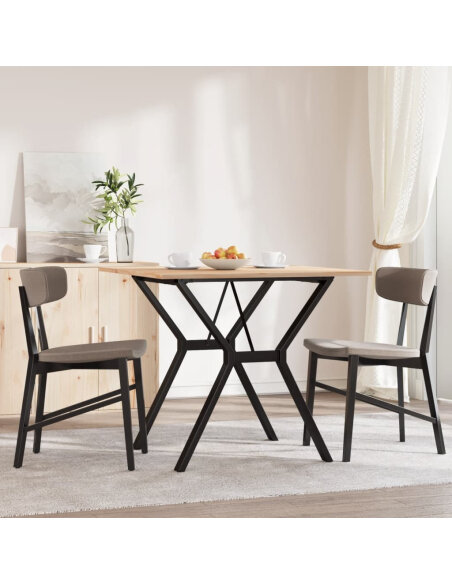 Table à manger Style Industriel cadre en Y en bois de pin massif & fonte 80 x 80 x 75 cm {attributes} Table à manger Style Industriel cadre en Y en bois de pin massif & fonte 80 x 80 x 75 cm {attributes}