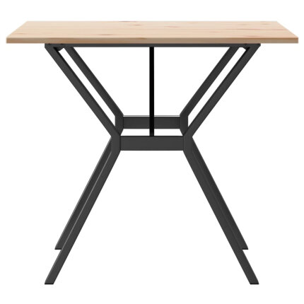 Table à manger Style Industriel cadre en Y en bois de pin massif & fonte 80 x 80 x 75 cm {attributes}