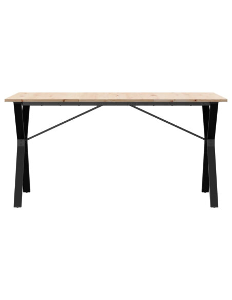 Table à manger Style Industriel cadre en Y en bois de pin massif & fonte 140 x 80 x 75 cm {attributes} Table à manger Style Industriel cadre en Y en bois de pin massif & fonte 140 x 80 x 75 cm {attributes}