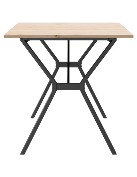 Table à manger Style Industriel cadre en Y en bois de pin massif & fonte 140 x 80 x 75 cm {attributes} Table à manger Style Industriel cadre en Y en bois de pin massif & fonte 140 x 80 x 75 cm {attributes}