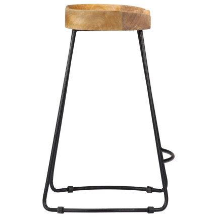 Tabourets de bar industriel en lot de 2 en bois de manguier massif Brun 45 x 40 x 62 cm {attributes}