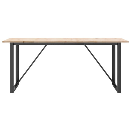 Table à manger Style Industriel cadre en O en bois de pin massif & fonte 180 x 90 x 75 cm {attributes}