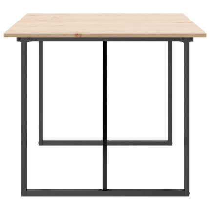 Table à manger Style Industriel cadre en O en bois de pin massif & fonte 180 x 90 x 75 cm {attributes}