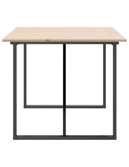 Table à manger Style Industriel cadre en O en bois de pin massif & fonte 180 x 90 x 75 cm {attributes} Table à manger Style Industriel cadre en O en bois de pin massif & fonte 180 x 90 x 75 cm {attributes}