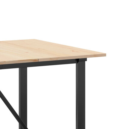 Table à manger Style Industriel cadre en O en bois de pin massif & fonte 180 x 90 x 75 cm {attributes}