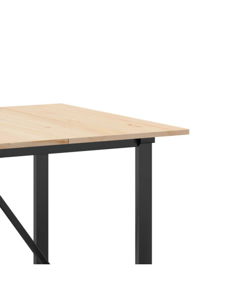 Table à manger Style Industriel cadre en O en bois de pin massif & fonte 180 x 90 x 75 cm {attributes} Table à manger Style Industriel cadre en O en bois de pin massif & fonte 180 x 90 x 75 cm {attributes}