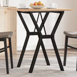 Table à manger Style Industriel cadre en Y en bois de pin massif & fonte 70 x 70 x 75 cm {attributes} 2