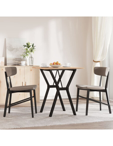 Table à manger Style Industriel cadre en Y en bois de pin massif & fonte 70 x 70 x 75 cm {attributes}