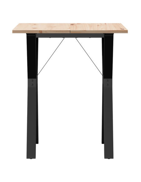 Table à manger Style Industriel cadre en Y en bois de pin massif & fonte 70 x 70 x 75 cm {attributes}