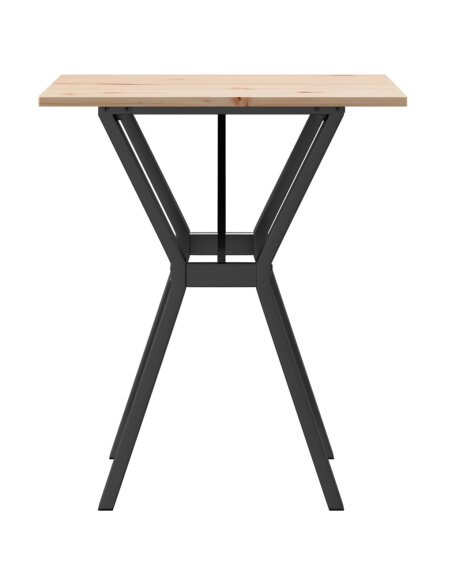 Table à manger Style Industriel cadre en Y en bois de pin massif & fonte 70 x 70 x 75 cm {attributes}