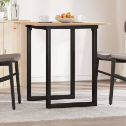 Table à manger Style Industriel cadre en O en bois de pin massif & fonte 70 x 70 x 75 cm {attributes} 2