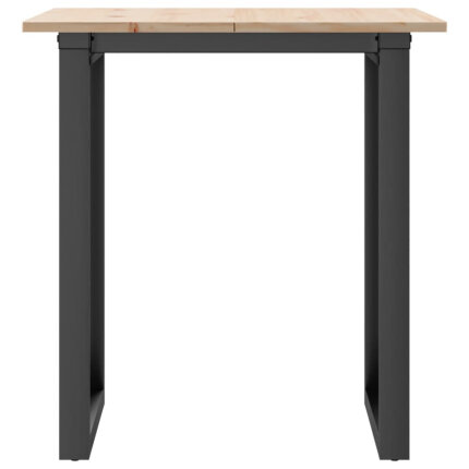 Table à manger Style Industriel cadre en O en bois de pin massif & fonte 70 x 70 x 75 cm {attributes}