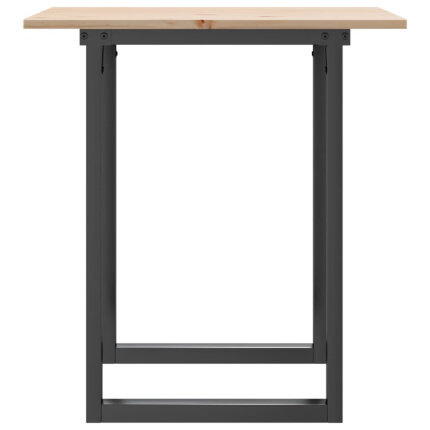 Table à manger Style Industriel cadre en O en bois de pin massif & fonte 70 x 70 x 75 cm {attributes}