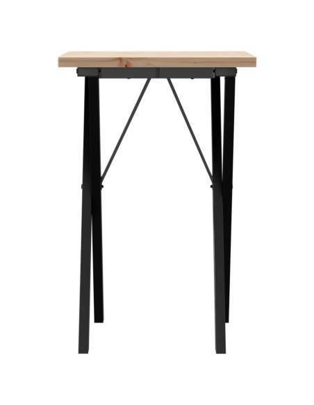 Table à manger Style Industriel cadre en X en bois de pin massif & fonte 50 x 50 x 75.5 cm {attributes}