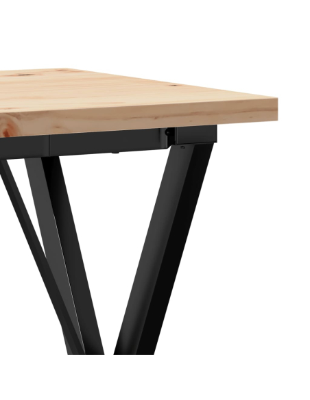 Table à manger Style Industriel cadre en X en bois de pin massif & fonte 50 x 50 x 75.5 cm {attributes}