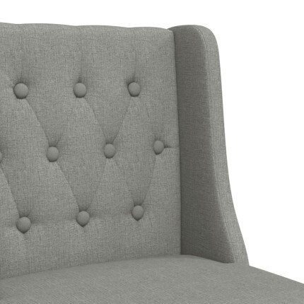 Chaise de bar campagne / chic en lot de 2 en bois massif d'hévéa et tissu Gris  {attributes}