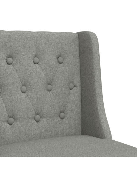 Chaise de bar campagne / chic en lot de 2 en bois massif d'hévéa et tissu Gris  {attributes}