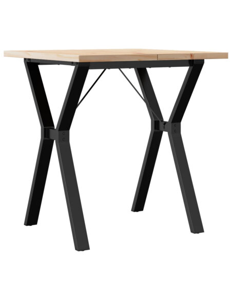 Table à manger Style Industriel cadre en Y en bois de pin massif & fonte 70 x 70 x 75.5 cm {attributes} Table à manger Style Industriel cadre en Y en bois de pin massif & fonte 70 x 70 x 75.5 cm {attributes}